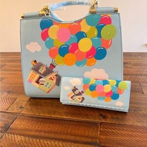 Loungefly Disney Pixar UP House Balloon  Handbag and Wallet Set